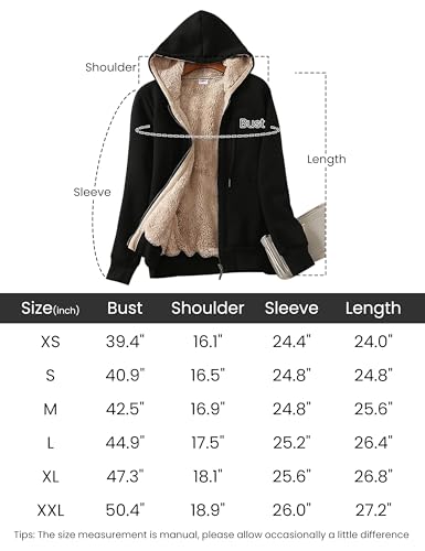 Yeokou B07FBGVSQN Women'S Casual Full Zip Up Sherpa Lined Hoodie Sweatshirt Jacket Coat thumb #6