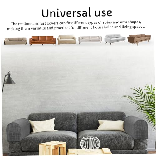Funda de brazo para sofá lavable y elástica con tejido resistente gris 8