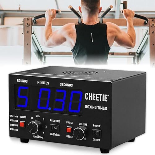 Cronómetro portátil para gimnasio, cronómetro de intervalos para boxeo con barra de progreso temporal, ajustable en tiempo, frecuencia y sonido, reloj cronómetro para fitness para Muay Thai/MMA/Boxeo Tailandés, color azul miniatura 1