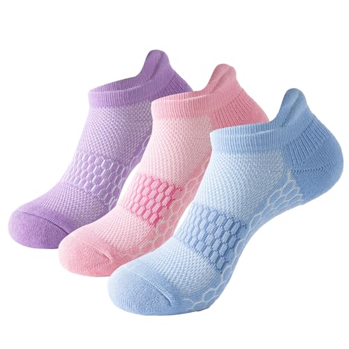Image of Ankle Running Socks For Women, Athletic Wicking Thick Cushioned Low Cut With Tab Casual Sports Socks