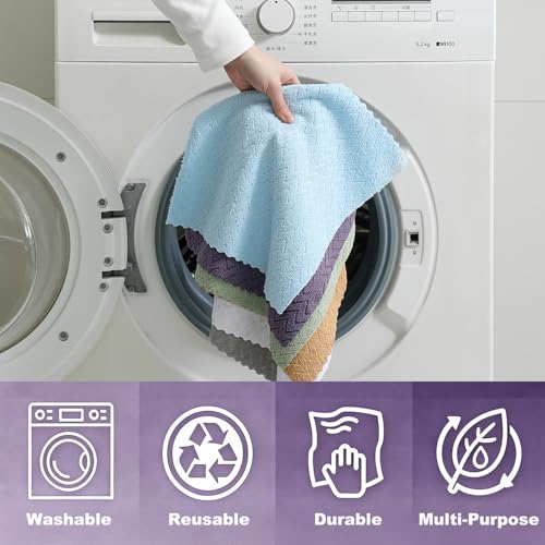 Image of 80 Pack Microfiber Cleaning Cloth Roll Reusable Paper Towels 12 inchx12 inch Tear Away Cloth,Absorbent Dish Rags for House Kitchen,Wash Cloths,Lint Free Rags for Window Cars Cleaning Supplies