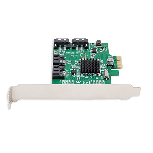 Image of PCIe 2.0 x1 4 Port SATA III Non-RAID Card, Marvell 9215, with Low Profile Bracket