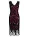 PrettyGuide Women 1920s 1920s Gatsby Cocktail Sequin Art Deco Flapper Dress S Burgundy