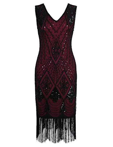 Image of PrettyGuide Women 1920s Gatsby Cocktail Sequin Art Deco Flapper Dress