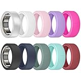 BandRain 10 Pack Cover for Oura Ring Gen 4/4 Ceramic/Oura Gen 3/ULTRAHUMAN Ring AIR, Anti-Scratch Elastic Silicone Protector Case Accessories for RingConn Gen 2/Gen 2 Air Women Men