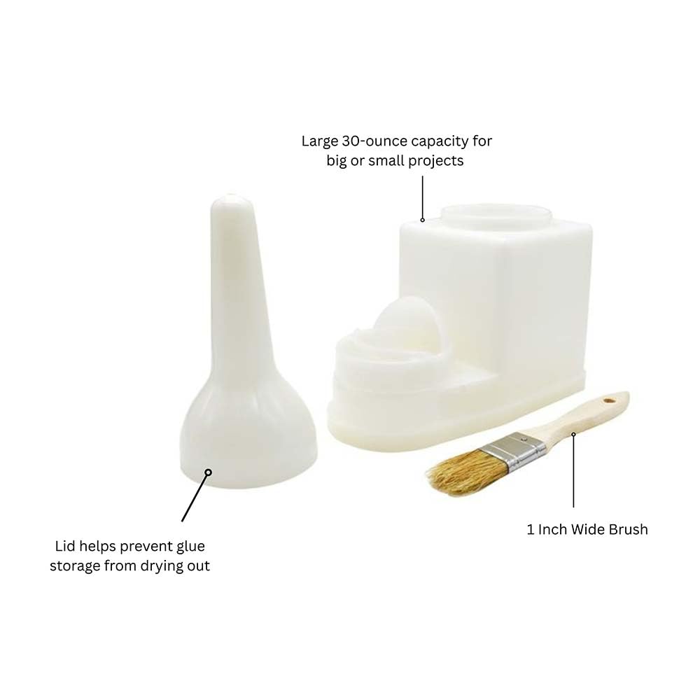 Big Horn 19040 30 Oz Glue Bottle With Built-in Brush - Large Capacity Wood Glue Dispenser
