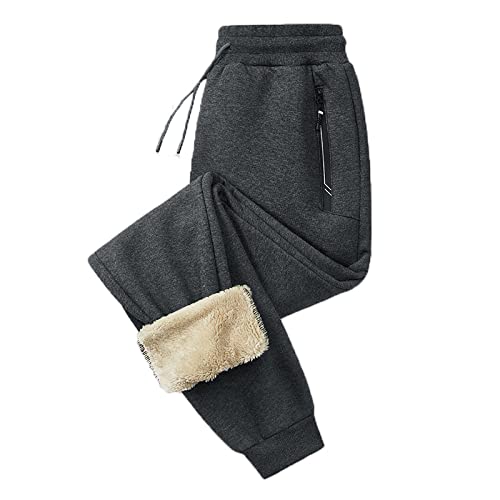 Joggers doublés en polaire homme, pantalon de sport chaud à taille élastique