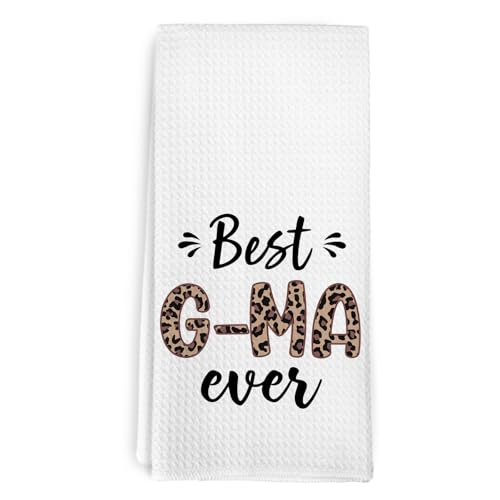 cvjutf Leopard Best Gma Ever Gifts Kitchen Towels, Mothers Day Birthday Gift for Gma from Grandkids,...