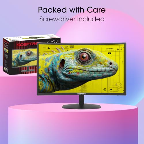 Image of New! Sceptre Curved 24-inch Prime Gaming Monitor 1080p 1500R 1ms up to 180Hz DisplayPort x2 HDMI x2 Build-in Speakers, Machine Black 2027 (C248B-FW180T Series)