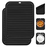 NUTKIT 2PCS Alfombrilla Escurreplatos de Silicona, 30 x 23 cm, Escurridor para...