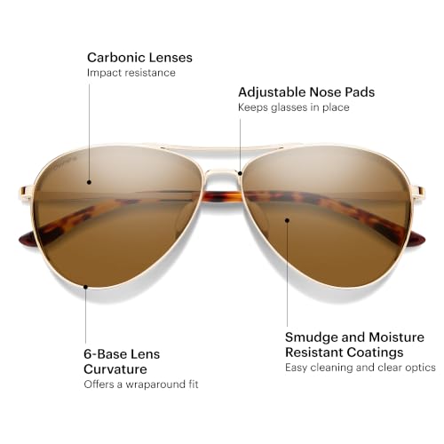 Image of SMITH Langley 2 Aviator Sunglasses - Medium Fit