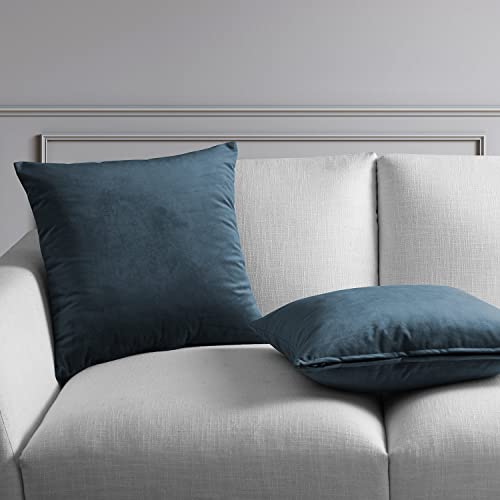 Image of HPD Half Price Drapes Cushion Cover 18 x 18 Heritage Plush Velvet - VPYC-161258-CC18PR - Pair, London Blue
