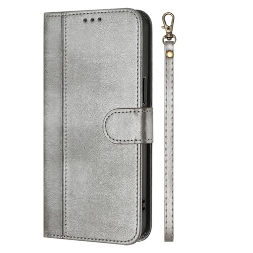 Coque Samsung S26 Ultra mince grise avec stand vidéo et porte-carte intégré
