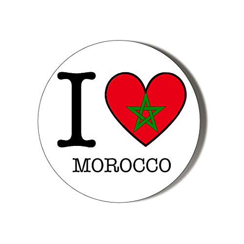 Gift Insanity I Love Morocco Flag Heart Shaped Design 45Mm Novelty Badge