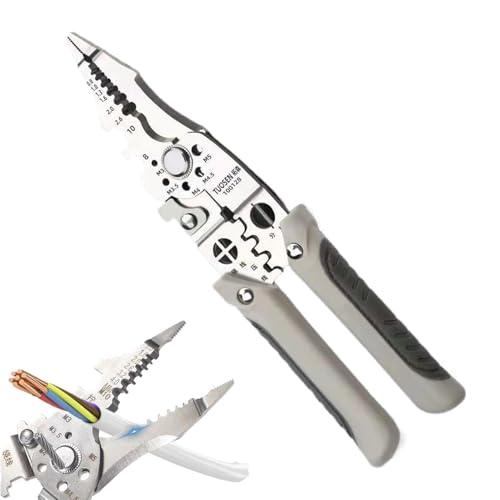Walopola Herramienta pelacables,Pelacables - Alicate cortador pelacables profesional,Tornado pelacables para cortar, engarzar, tirar, enrollar, dividir, sujetar y desatornillar cables
