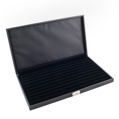 Caddy Bay Collection Lockable Jewelry Ring Display Storage Case Holds 72+ Rings with 9 Ring Rows-CBC72