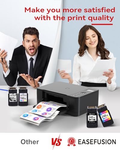 Image of EaseFusion 245XL 246XL Combo Pack Replacement for Canon Ink 245 and 246 PG-245XL PG-245 PG245XL Ink Cartridges, Work with PIXMA MG2522 MX490 TR4520 TS202 TR4522 TS3122 Printer (2Pack, Black&Color)