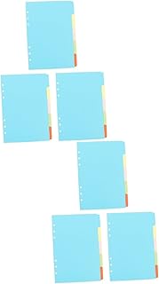 TEHAUX 30 Peças Separador De Índice De Página 6 Divisórias De Argolas Divisórias De Fichário Com Abas Divisórias De Abas Domésticas Para Fichário De 6 Argolas Divisórias De Aba