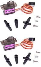 Premium Mini Servo MG90S 100% Metal Gear with JR Connector 25 cm 22AWG Cable for RC Copter Drone DIY Helicopter Pack of 2