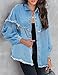Daacee Casual Frayed Tassel Black Denim Jacket for Women Fashion Fringe Rhinestone Cowgirl Jean Coats(0191-Blue-XXL)