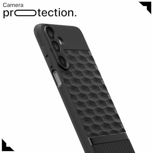 Image of Pikkme Back Cover for Samsung Galaxy M16 5G Camera Protection 3D Hexa Cube Design Silicone Protective Bumper Case (Black)