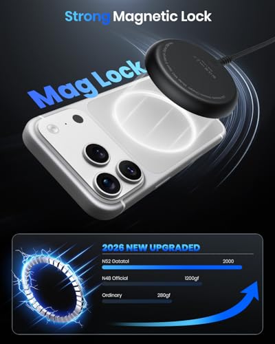 Image of Magnetic 25W Wireless Charger, 5FT Qi2 Fast Charging Pad Compatible with MagSafe for iPhone Air /17e /17 /16 /15 /14 /13 /12 /Pro /Pro Max Series & AirPods 4 /3 /2 /Pro & More (with 30W Adapter)