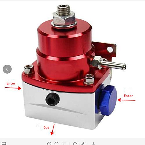 Universal Adjustable Fuel Pressure Regulator Kit Fpr W/ An6 Hose Fittings 100Psi Gauge Black & Red 1 #TOP5