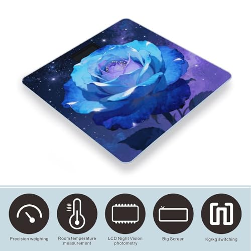 Báscula digital de baño azul rosa estable precisa miniatura 3