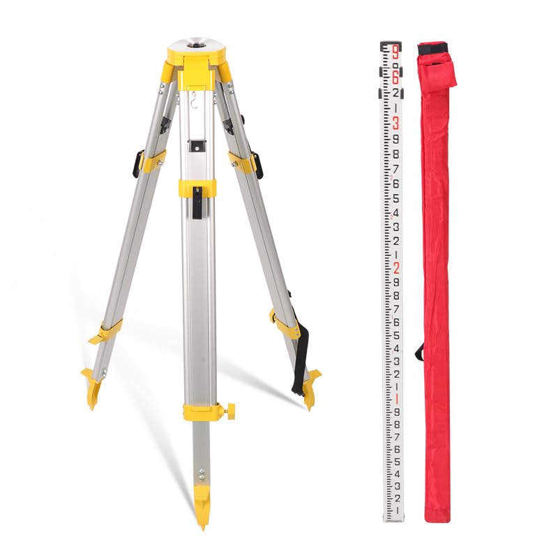 Snapklik.com : Surveying Tripod 62.2"/1580mm Extended Height And 9-Feet ...