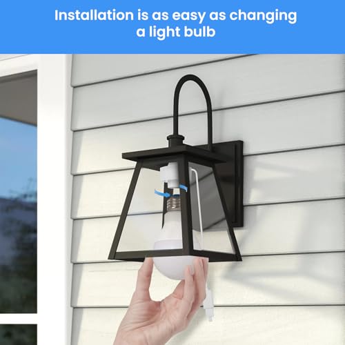 E26 Light Socket USB Adapter Female Plug 120V to 5V Power Converter Splitter Charger Extension Cord for Outdoor Security Cameras Holiday Lights Compatible with WyZe Cams4