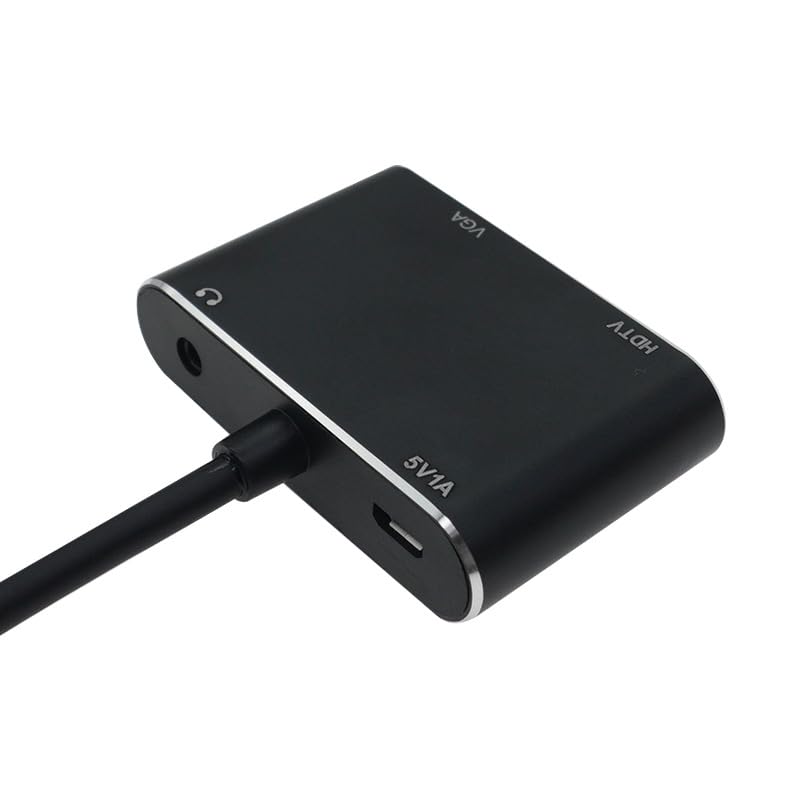Adaptateur VGA vers HDMI 2 en 1 avec convertisseur audio 3,5 mm pour projecteur