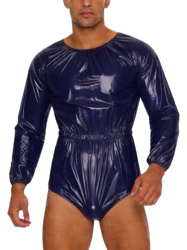 Hombres body pañal a prueba de agua con aspecto mojado ajustable para club