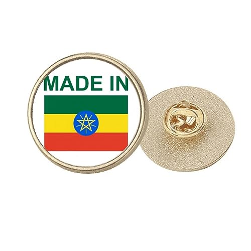 Broche Éthiopie Country Love en métal doré taille M ronde