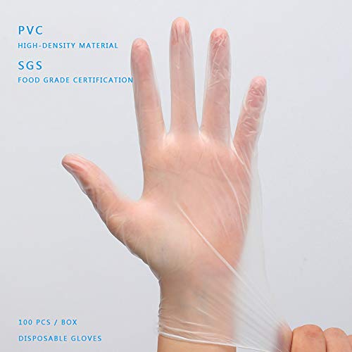 Preisvergleich Produktbild ZWBTY Umweltschutz PVC-Einweg-Inspektionshandschuhe, Puderfreie Hygiene- Und Transparente Lebensmittelqualität, Fingerabdruck-Touchscreen, Arbeitsschutzisolierung, 100 Stück Pro Karton,L