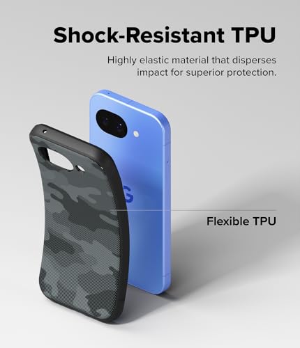 Image of Ringke Onyx for Google Pixel 10a [Anti-Fingerprint Texture] Slim Shockproof Protective Cover with Precise Camera Cutouts & Non-Slip Side Grip Case Back Cover - Camo Black