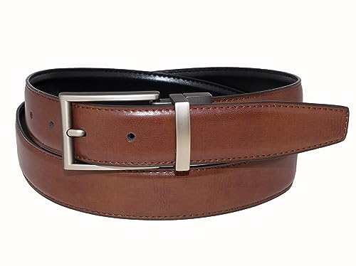Vince Camuto Belts Men | Reversible Tan to Black Belt with Edge Stitch Detailing a Gun Metal Finish Belt Buckle2