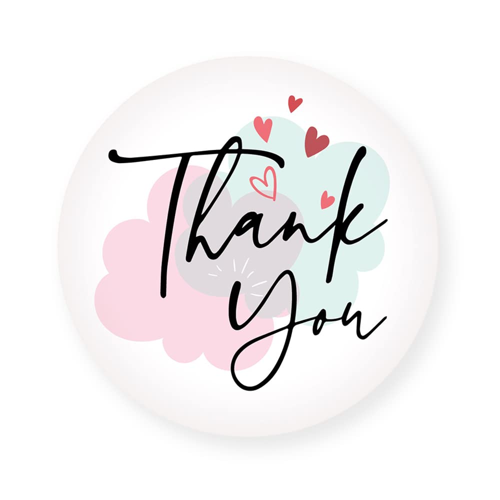 Pack of 40 Heart Thank You Sticker (30 mm) Vinyl Labels Packwith® #P3704