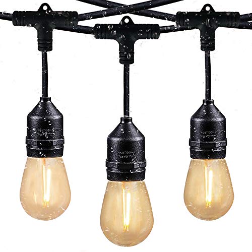 Svater Luzes de guirlandas exterior Tomshine luz de corrente 128Ft/39M IP65 impermeável, 38 2 LED lâmpadas grinalda luminosa para festa casamento jardim decoração (branco quente)