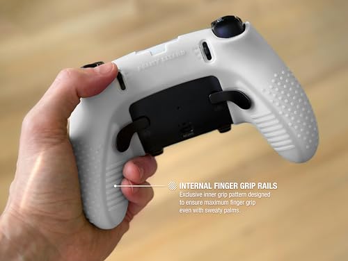 Image of Eclipse PS5 Edge Controller Skin Combo Set | Dock Compatible, Protector Decals, Anti-Slip Soft Gel Silicone Cover, Faceplate Shell & Thumb Grips for Playstation 5 DualSense Edge (White)