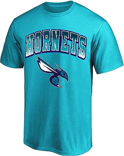 Outerstuff NBA Youth 8-20 Team Color Faded Arch Primary Logo Wordmark Kurzarm T-Shirt, Charlotte Hornets, 18-20