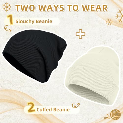Image of ZOORON Beanie for Men Women Slouchy Winter Beanie Hats Cuffed Skull Caps