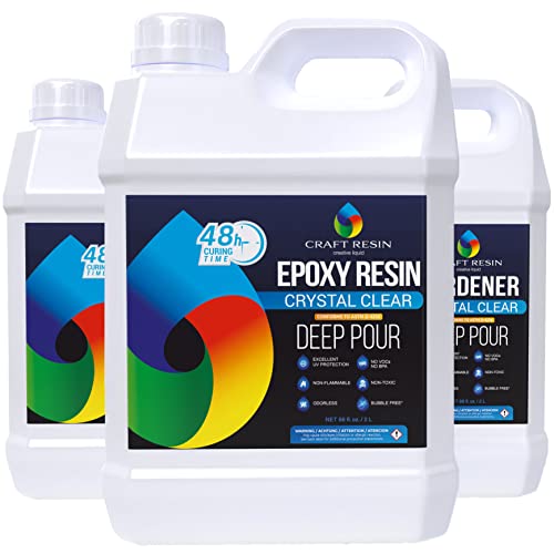 Craft Resin Deep Pour Epoxy Resin Kit 1.5 Gallon 2 Inch Casting