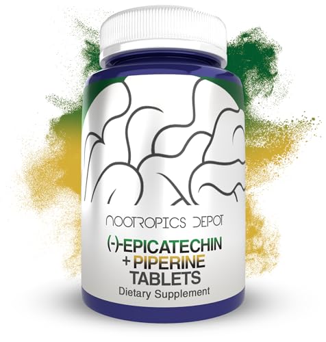Nootropics Depot Epicatechin Tablets | 200mg ()Epicatechin + 6mg Piperine for Bioavailability | Green Tea Extract | Promotes Muscle Mass Cardiovascular Health and Energy | 30 Count