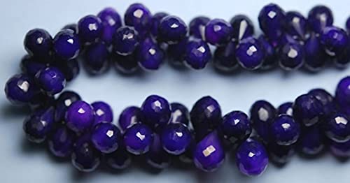 Calcédoine violette en perles gouttes pour sublimer vos bijoux bohèmes de mariage et soirée