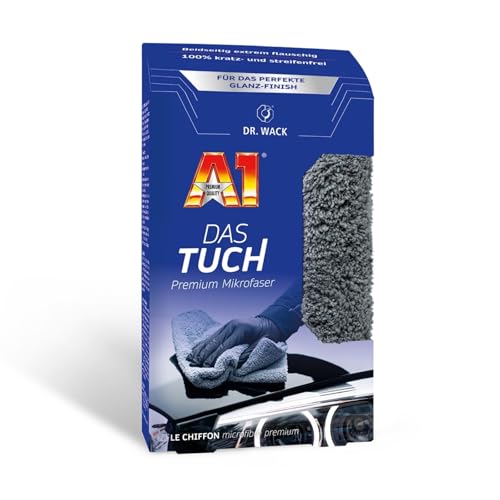 Dr. Wack DAS Tuch Mikrofasertuch 40 x 40 cm - extrem weiches & saugstarkes Reinigungstuch für Auto - 100% fusselfreies Poliertuch - kratzfreie & schonende Autoreinigung - Hochwertige Autopflege