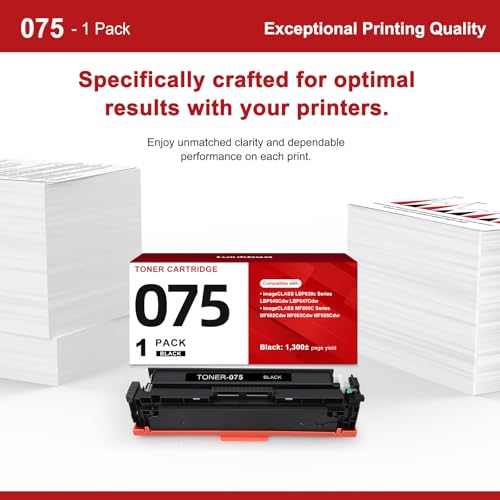 Image of 075 Black Toner Cartridge Compatible Replacement for Canon 075 075H Black Toner for Canon imageCLASS LBP646Cdw LBP647Cdw MF662Cdw MF663Cdw MF665Cdw LBP640 LBP640C MF660 MF660C Series Printer 1-Pack