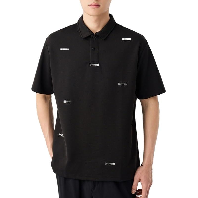 T-shirt manches courtes homme anti-plis en polyester à rayures pour le grand air