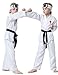 Treyrea 4Pcs Karate Costume Uniform With Headband Halloween Party Cosplay Outfit for Kids (L(7T-8T), White)