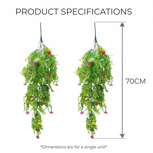 Image of Dekorly 2 Pack Artificial Plants Artificial Hanging Plants Faux Eucalyptus Leaf Greenery Fake Hanging Eucalyptus Plant (Green) (2, New Flower Vines)