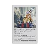Fullmetal Alchemist La Estrella Sagrada de Milos - Póster de lienzo para pared, pintura moderna para sala de estar, dormitorio, 30 x 45 cm, estilo sin marco